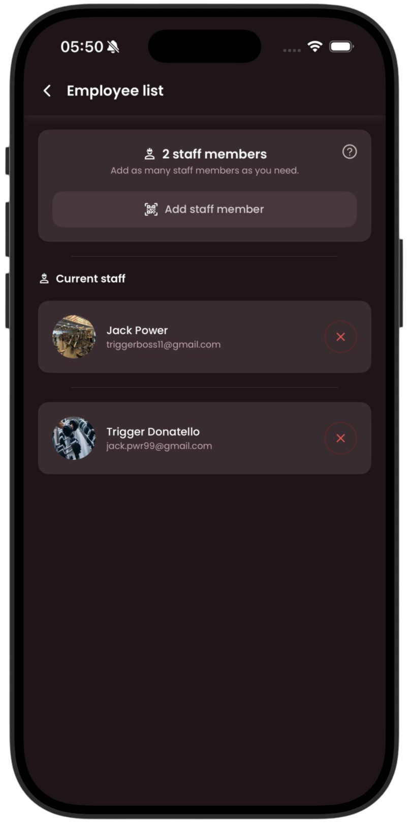 Add staff accounts - with granular permissions screenshot one