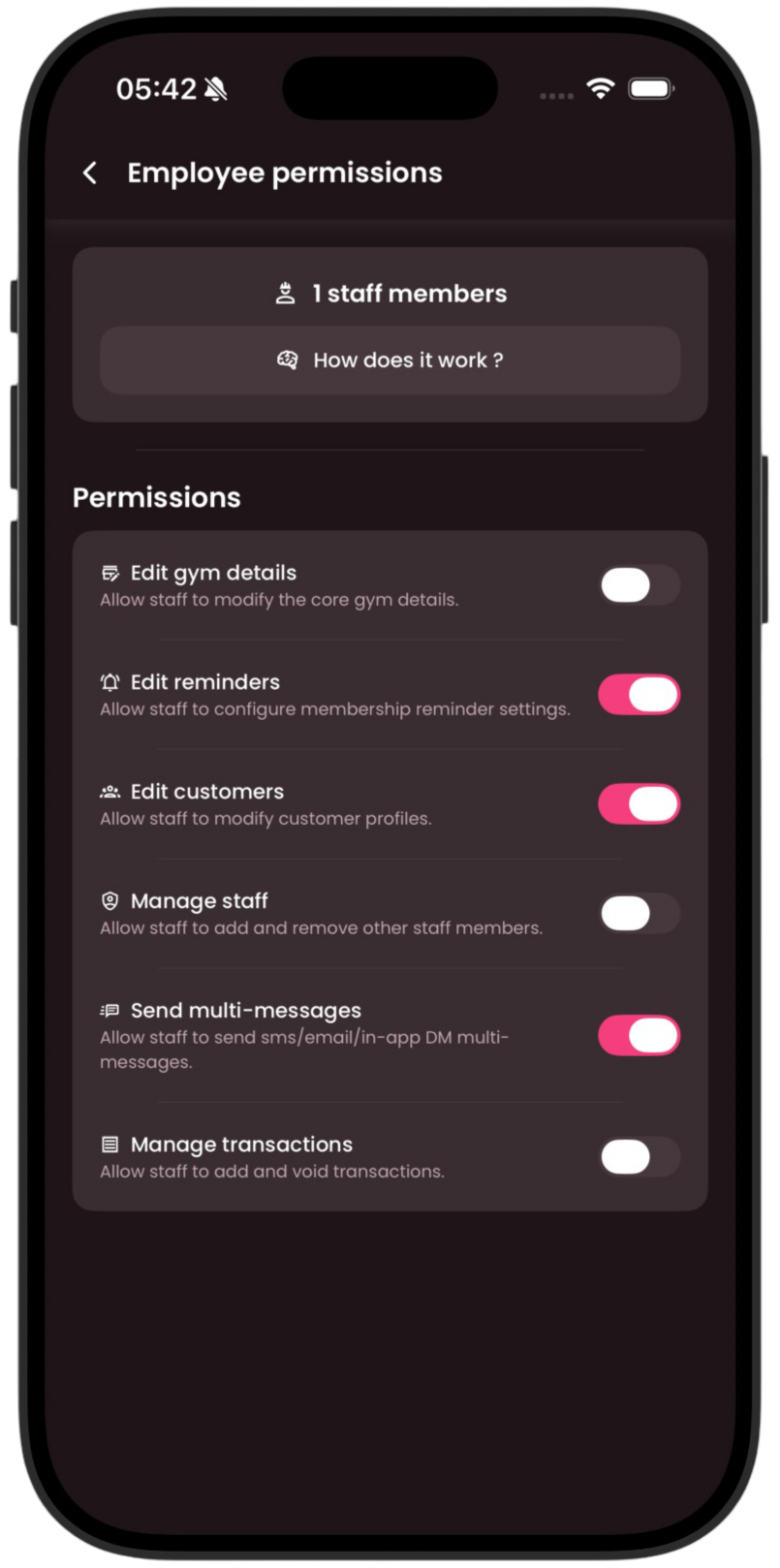 Add staff accounts - with granular permissions screenshot two