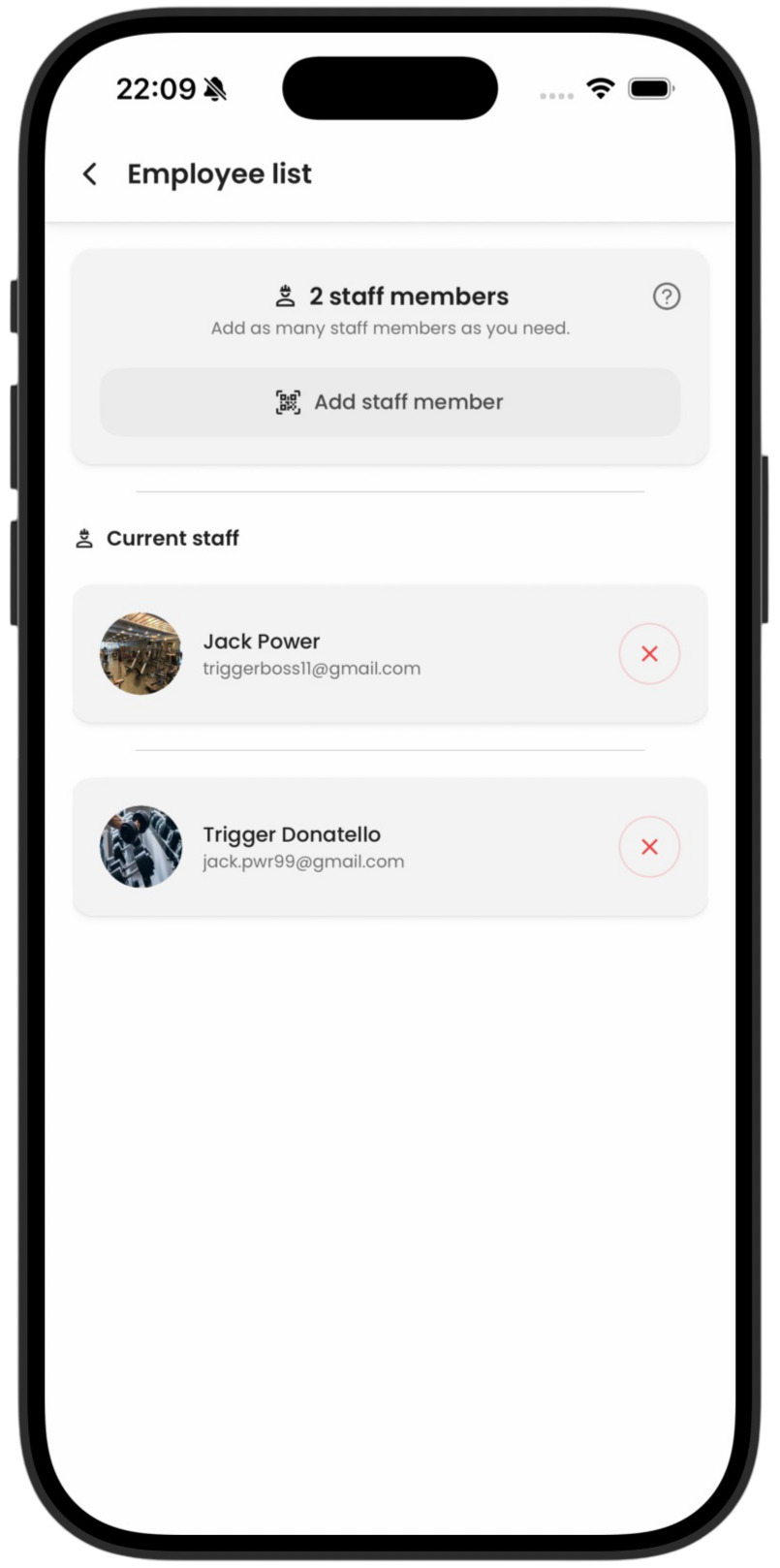 Add staff accounts - with granular permissions screenshot one